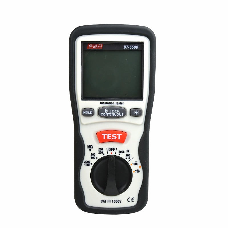 CEM DT-5500 Digital Insulation Resistance Tester Electrical Equipment Insulation Material Resistance Detection Over Range Prompt CEM DT-5500 Digital Insulation Resistance Tester Electrical Equipment Insulation Material Resistance Detection Over Range Prompt